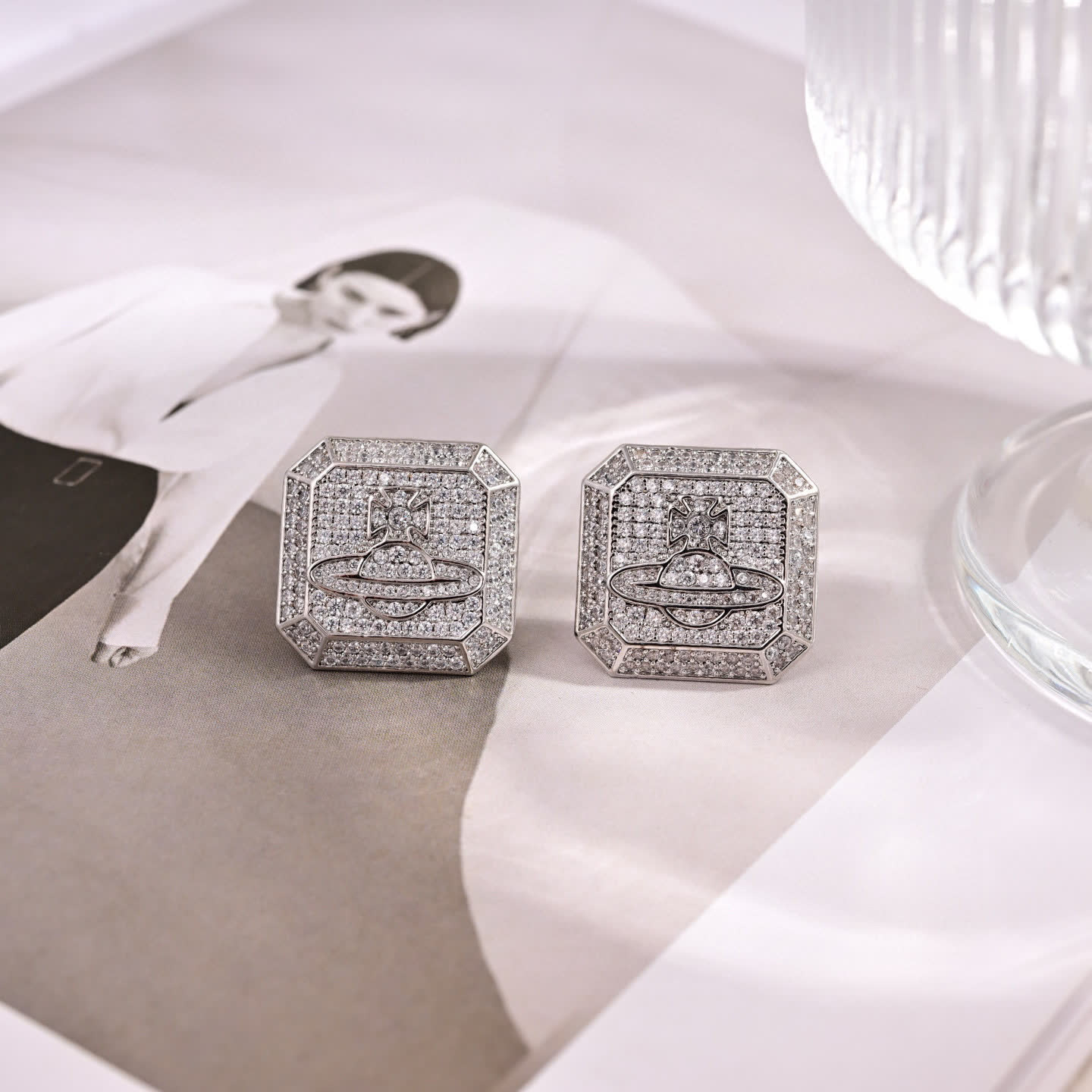 Vivienne Westwood Anglomania Octagon Stud Earrings